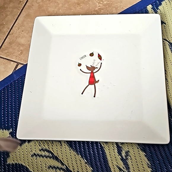 Reindeer games Square platter  nwt - Picture 1 of 2
